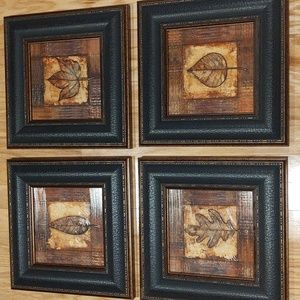 Leather framed art